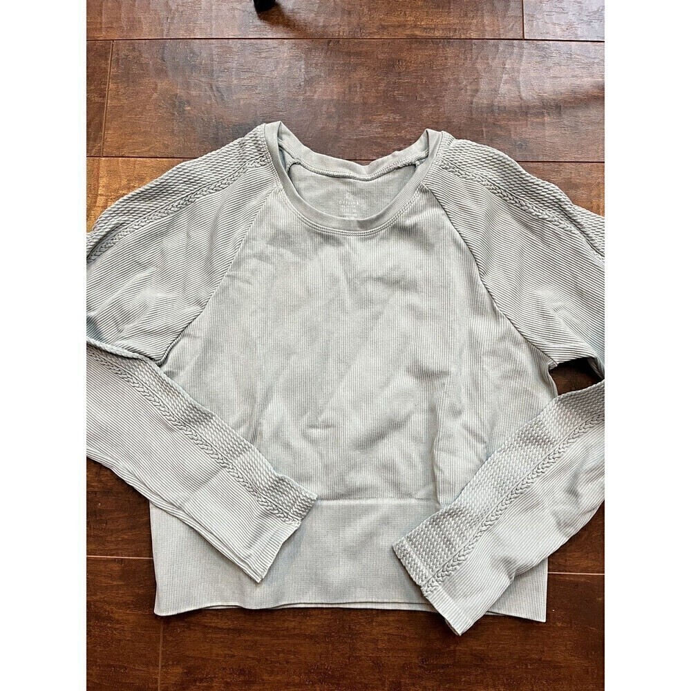 Offline By Aerie Ribbed Fitted Active Crop Top Long Sleeve Womens XL